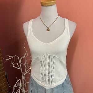 NWT! Forever 21 White Knit Tank Top